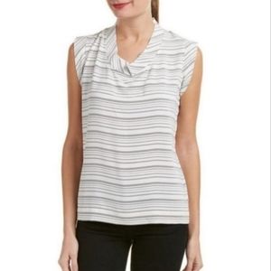 CABI - Madeleine Striped Blouse Sleeveless Black and White Sz S